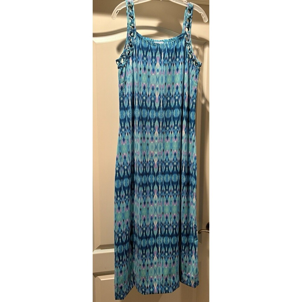 Women's Dotti Dress Size 10 Blue Tie Die Vibe Sleeveless Summer Vintage 90s Boho - Picture 4 of 14